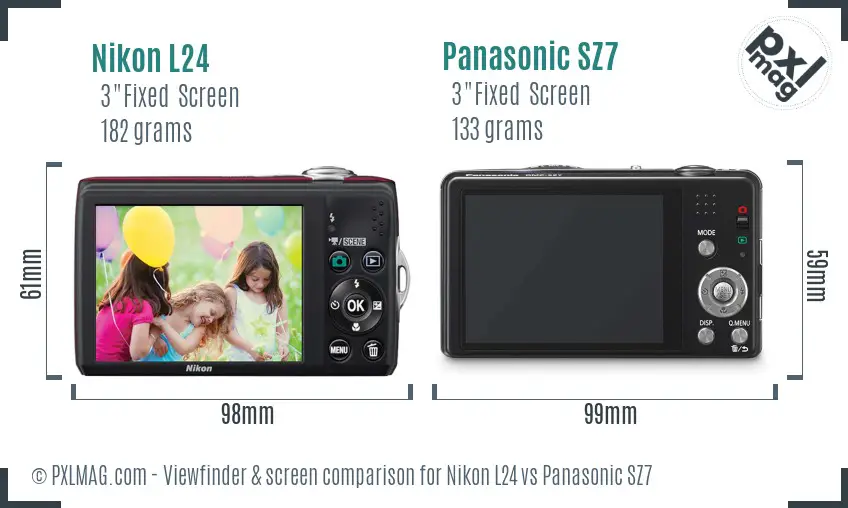 Nikon L24 vs Panasonic SZ7 Screen and Viewfinder comparison Nikon L24 vs Panasonic SZ7 Screen and Viewfinder comparison