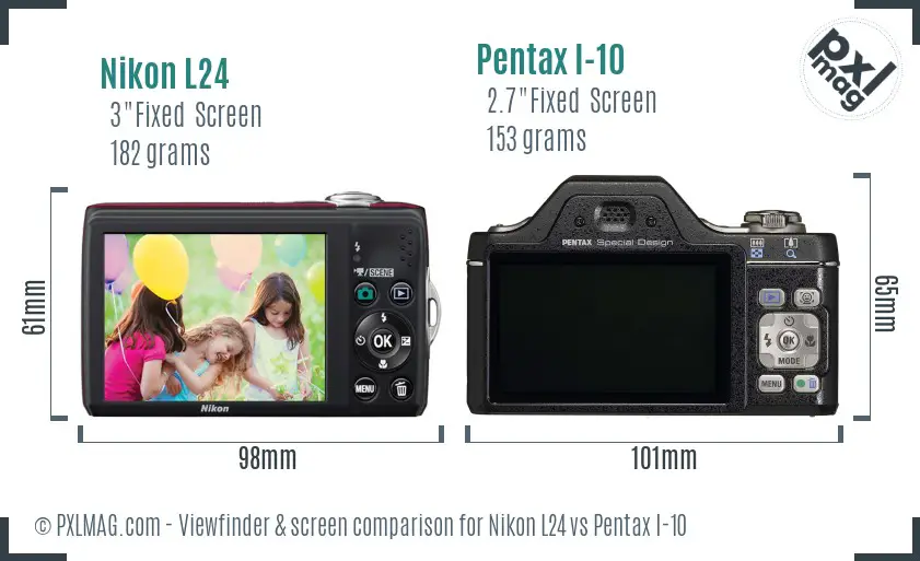 Nikon L24 vs Pentax I-10 Screen and Viewfinder comparison