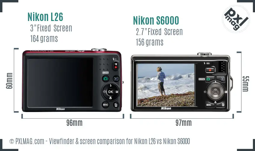 Nikon L26 vs Nikon S6000 Screen and Viewfinder comparison Nikon L26 vs Nikon S6000 Screen and Viewfinder comparison