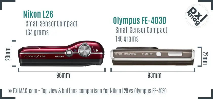 Top view of Nikon and Olympus cameras