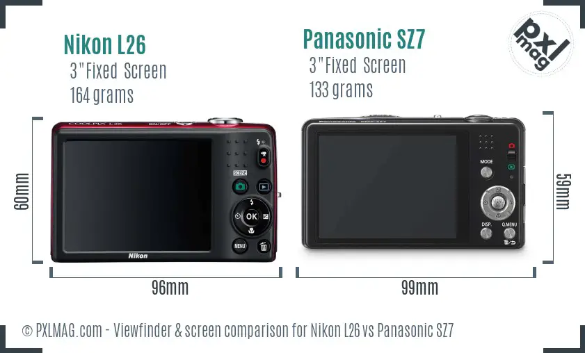 Nikon L26 vs Panasonic SZ7 Screen and Viewfinder comparison Nikon L26 vs Panasonic SZ7 Screen and Viewfinder comparison