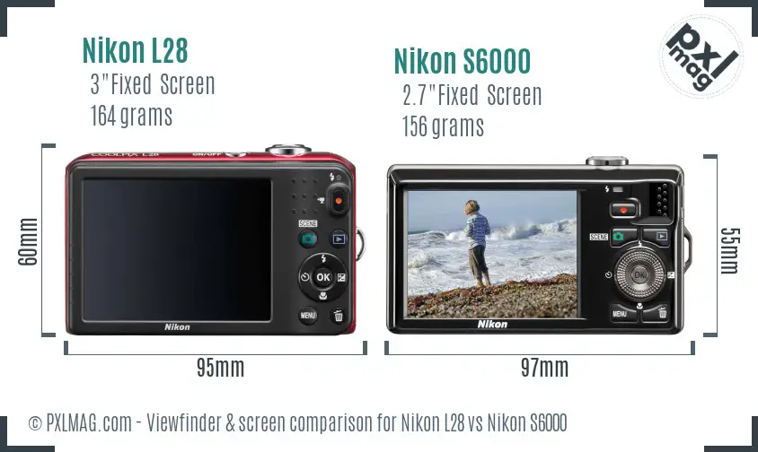 Nikon L28 vs Nikon S6000 Screen and Viewfinder comparison Nikon L28 vs Nikon S6000 Screen and Viewfinder comparison