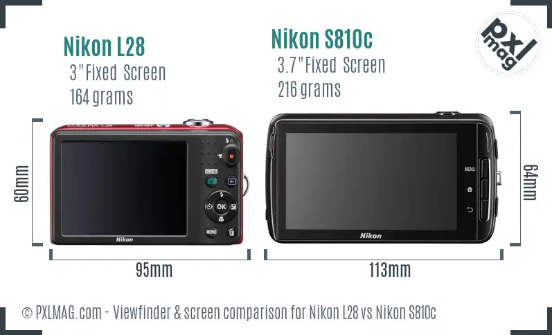 Nikon L28 vs Nikon S810c Screen and Viewfinder comparison Nikon L28 vs Nikon S810c Screen and Viewfinder comparison