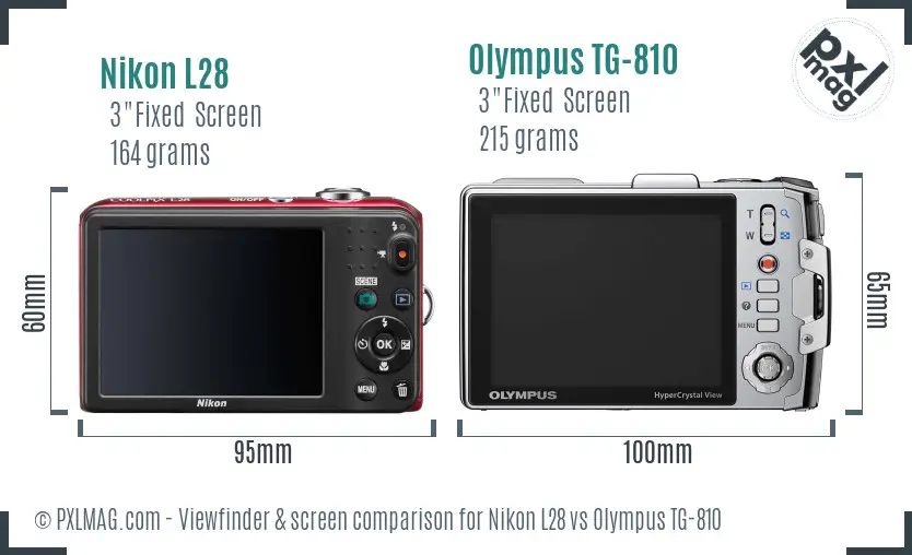 Nikon L28 vs Olympus TG-810 Screen and Viewfinder comparison Nikon L28 vs Olympus TG-810 Screen and Viewfinder comparison