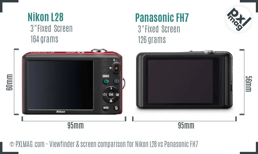 Nikon L28 vs Panasonic FH7 Screen and Viewfinder comparison Nikon L28 vs Panasonic FH7 Screen and Viewfinder comparison