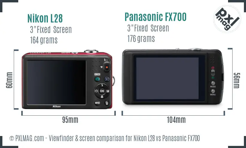 Nikon L28 vs Panasonic FX700 Screen and Viewfinder comparison Nikon L28 vs Panasonic FX700 Screen and Viewfinder comparison