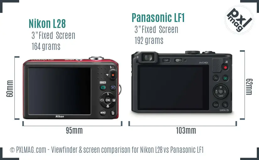 Nikon L28 vs Panasonic LF1 Screen and Viewfinder comparison