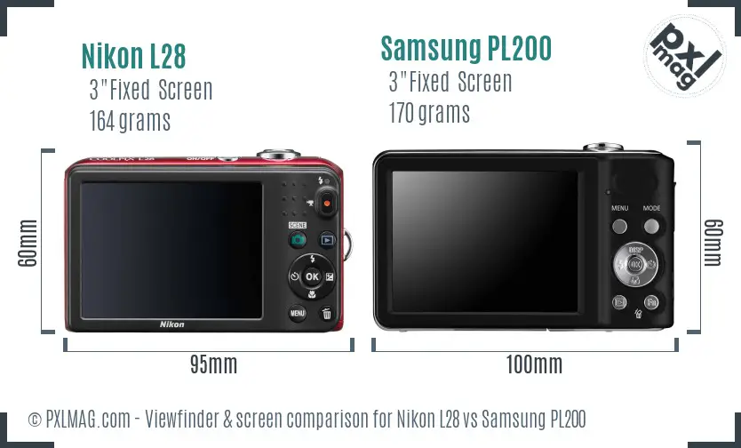 Nikon L28 vs Samsung PL200 Screen and Viewfinder comparison Nikon L28 vs Samsung PL200 Screen and Viewfinder comparison