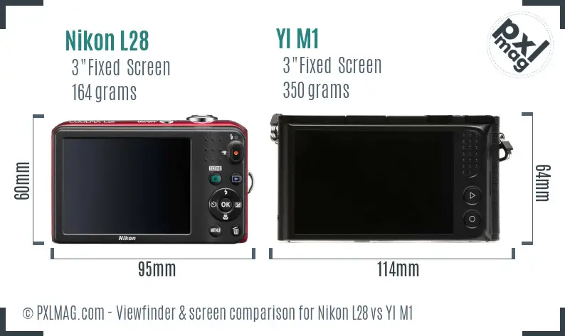 Nikon L28 vs YI M1 Screen and Viewfinder comparison
