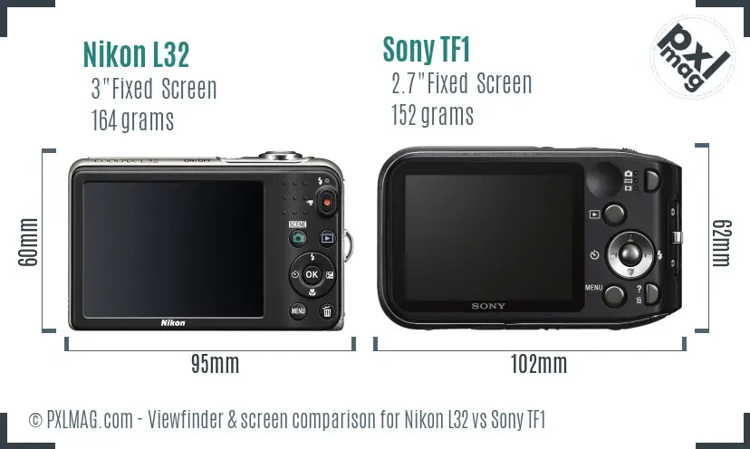 Nikon L32 vs Sony TF1 Screen and Viewfinder comparison