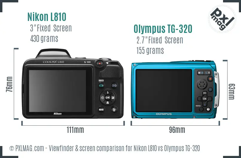 Nikon L810 vs Olympus TG-320 Screen and Viewfinder comparison Nikon L810 vs Olympus TG-320 Screen and Viewfinder comparison