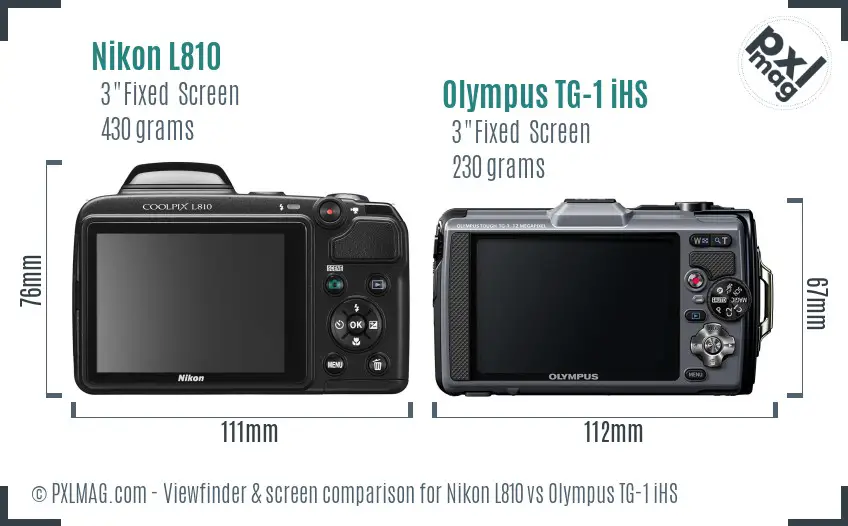 Nikon L810 vs Olympus TG-1 iHS Screen and Viewfinder comparison Nikon L810 vs Olympus TG-1 iHS Screen and Viewfinder comparison