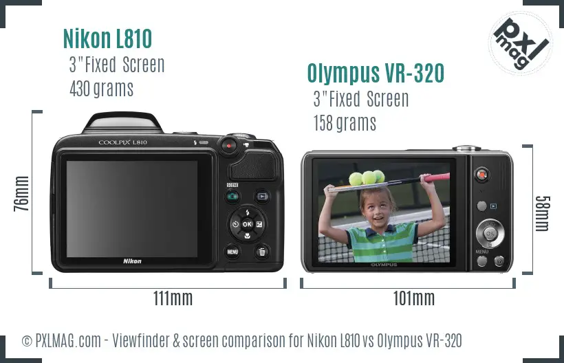 Nikon L810 vs Olympus VR-320 Screen and Viewfinder comparison Nikon L810 vs Olympus VR-320 Screen and Viewfinder comparison