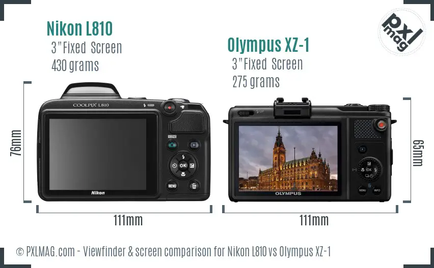 Nikon L810 vs Olympus XZ-1 Screen and Viewfinder comparison Nikon L810 vs Olympus XZ-1 Screen and Viewfinder comparison