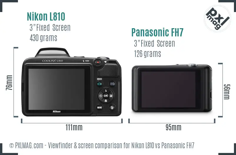 Nikon L810 vs Panasonic FH7 Screen and Viewfinder comparison Nikon L810 vs Panasonic FH7 Screen and Viewfinder comparison