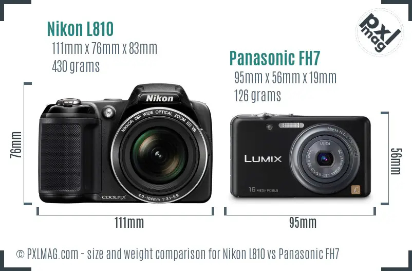 Nikon L810 vs Panasonic FH7 size comparison Nikon L810 vs Panasonic FH7 size comparison
