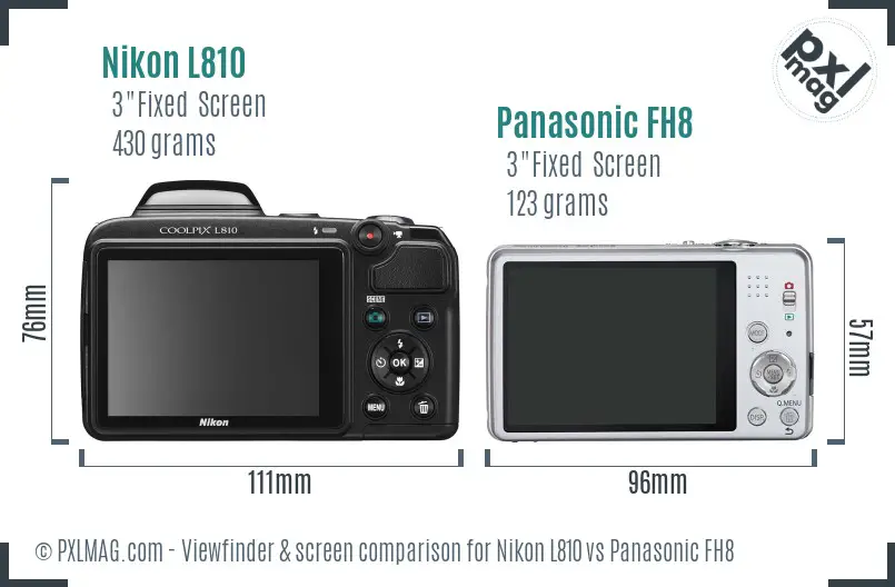 Nikon L810 vs Panasonic FH8 Screen and Viewfinder comparison Nikon L810 vs Panasonic FH8 Screen and Viewfinder comparison