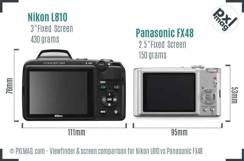Nikon L810 vs Panasonic FX48 Screen and Viewfinder comparison Nikon L810 vs Panasonic FX48 Screen and Viewfinder comparison