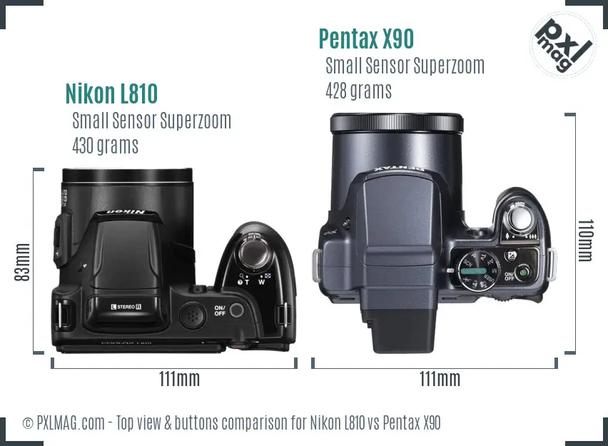 Top view design and control layout comparison