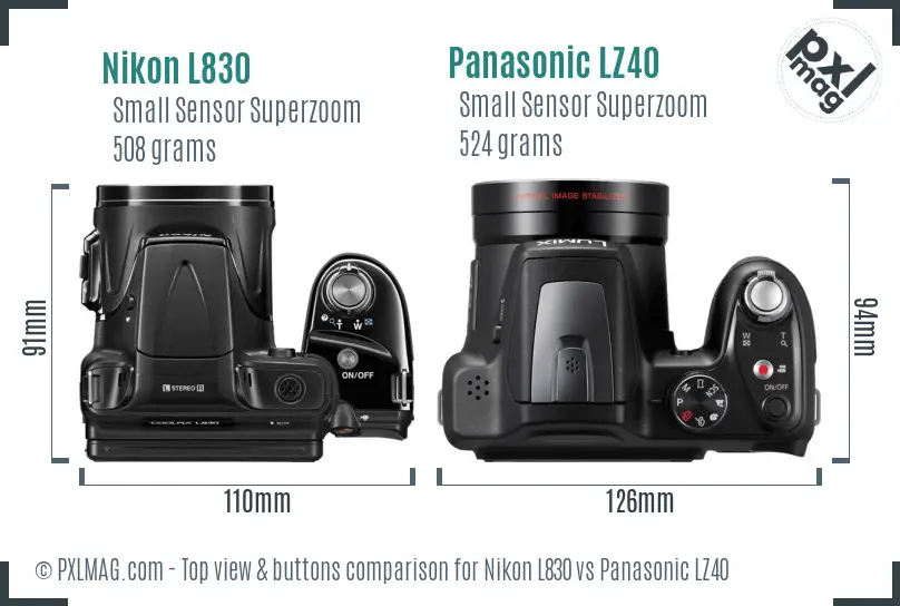 Top view design and control layout comparison