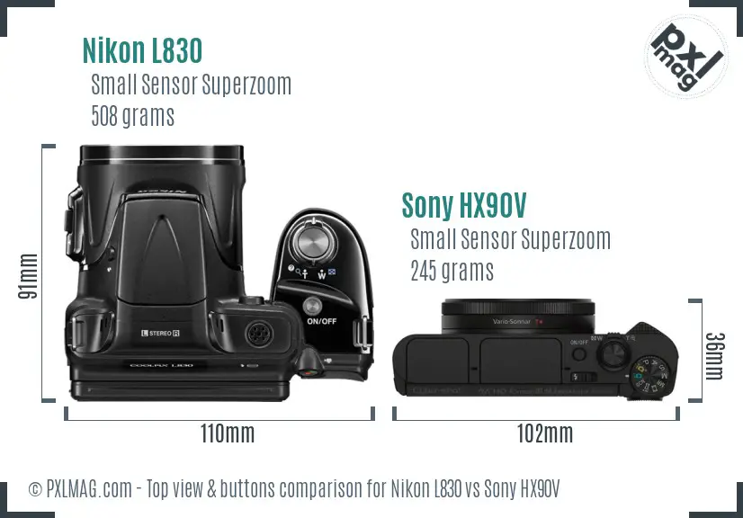 Top view design and control layout comparison