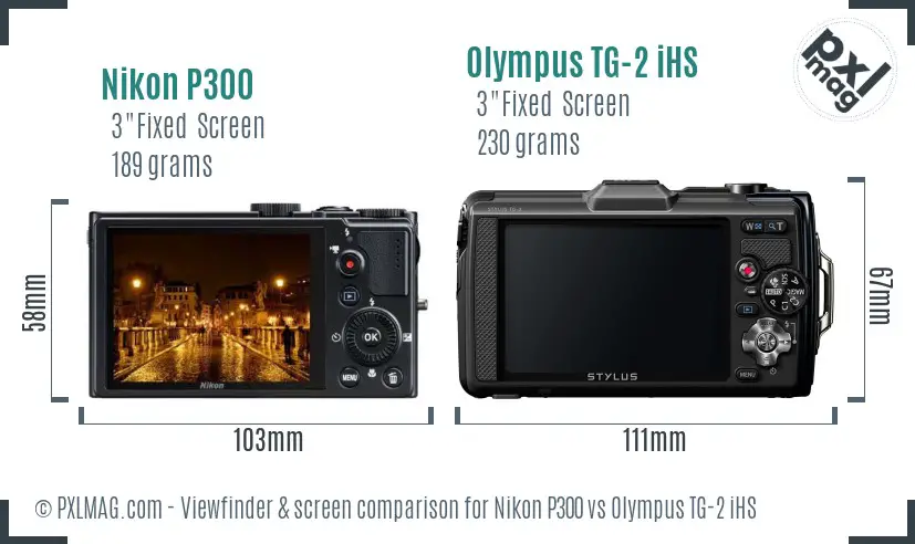 Nikon P300 vs Olympus TG-2 iHS Screen and Viewfinder comparison