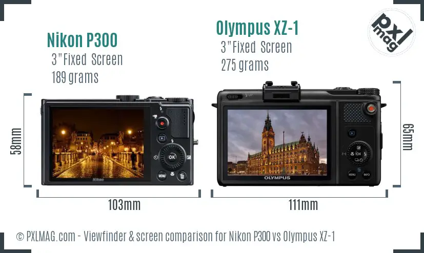 Nikon P300 vs Olympus XZ-1 Screen and Viewfinder comparison Nikon P300 vs Olympus XZ-1 Screen and Viewfinder comparison