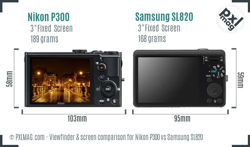 Nikon P300 vs Samsung SL820 Screen and Viewfinder comparison Nikon P300 vs Samsung SL820 Screen and Viewfinder comparison