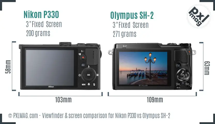 Nikon P330 vs Olympus SH-2 Screen and Viewfinder comparison Nikon P330 vs Olympus SH-2 Screen and Viewfinder comparison