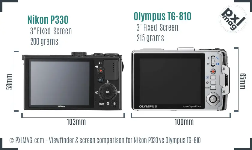 Nikon P330 vs Olympus TG-810 Screen and Viewfinder comparison Nikon P330 vs Olympus TG-810 Screen and Viewfinder comparison