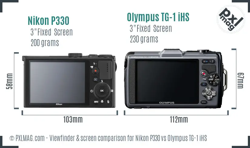 Nikon P330 vs Olympus TG-1 iHS Screen and Viewfinder comparison