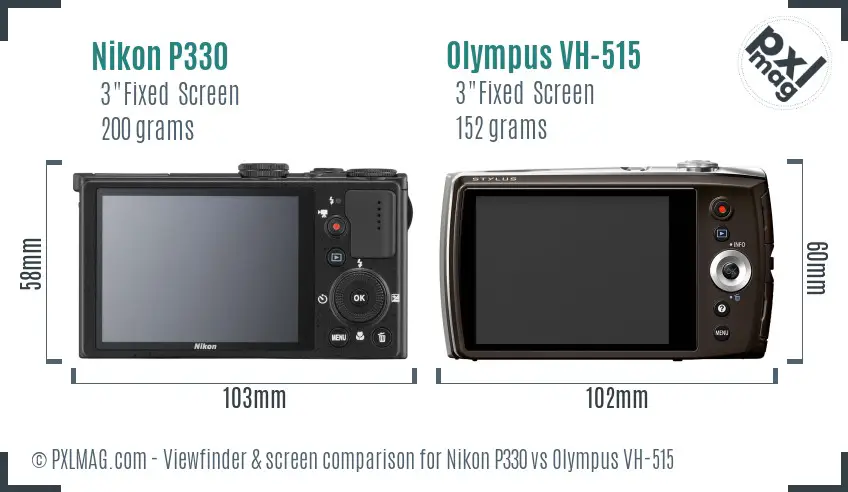 Nikon P330 vs Olympus VH-515 Screen and Viewfinder comparison Nikon P330 vs Olympus VH-515 Screen and Viewfinder comparison