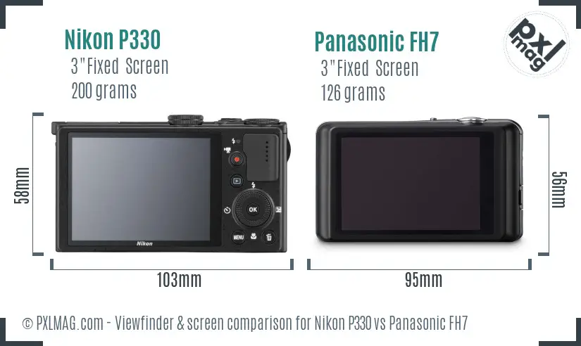 Nikon P330 vs Panasonic FH7 Screen and Viewfinder comparison Nikon P330 vs Panasonic FH7 Screen and Viewfinder comparison