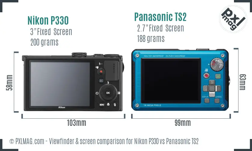 Nikon P330 vs Panasonic TS2 Screen and Viewfinder comparison Nikon P330 vs Panasonic TS2 Screen and Viewfinder comparison