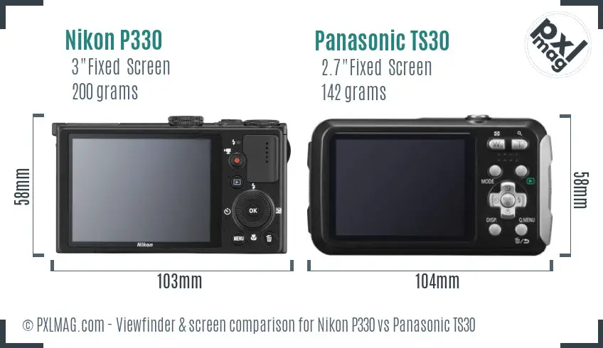 Nikon P330 vs Panasonic TS30 Screen and Viewfinder comparison Nikon P330 vs Panasonic TS30 Screen and Viewfinder comparison