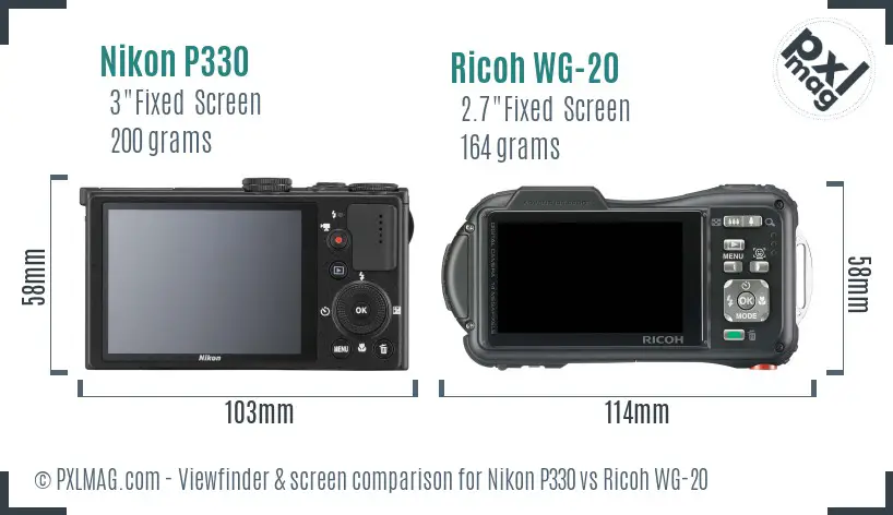 Nikon P330 vs Ricoh WG-20 Screen and Viewfinder comparison Nikon P330 vs Ricoh WG-20 Screen and Viewfinder comparison