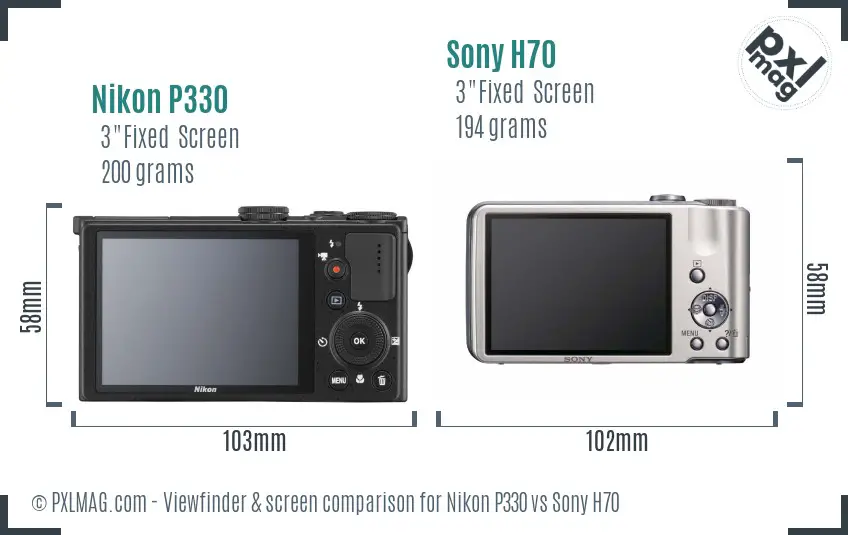 Nikon P330 vs Sony H70 Screen and Viewfinder comparison Nikon P330 vs Sony H70 Screen and Viewfinder comparison