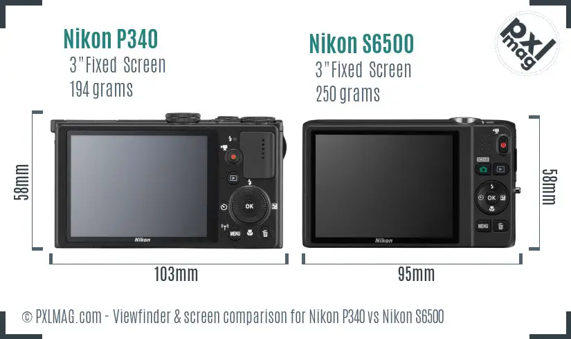 Nikon P340 vs Nikon S6500 Screen and Viewfinder comparison Nikon P340 vs Nikon S6500 Screen and Viewfinder comparison