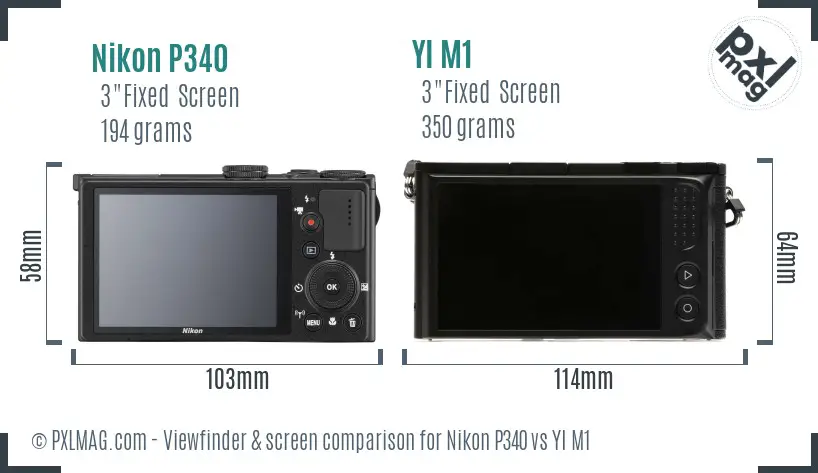 Nikon P340 vs YI M1 Screen and Viewfinder comparison Nikon P340 vs YI M1 Screen and Viewfinder comparison
