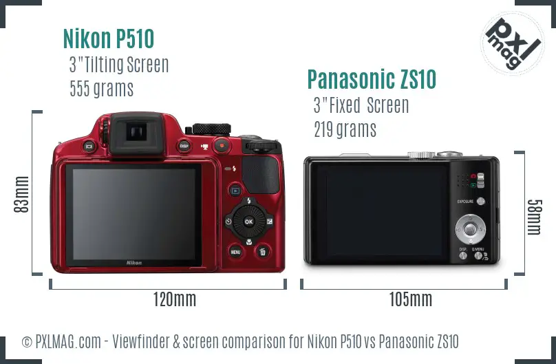 Nikon P510 vs Panasonic ZS10 Screen and Viewfinder comparison Nikon P510 vs Panasonic ZS10 Screen and Viewfinder comparison