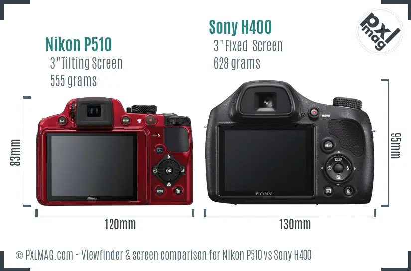 Nikon P510 vs Sony H400 Screen and Viewfinder comparison Nikon P510 vs Sony H400 Screen and Viewfinder comparison