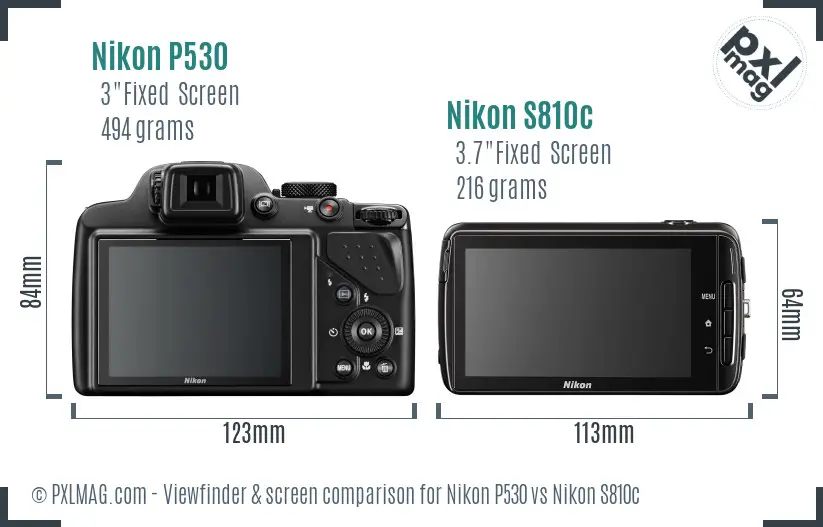 Nikon P530 vs Nikon S810c Screen and Viewfinder comparison Nikon P530 vs Nikon S810c Screen and Viewfinder comparison