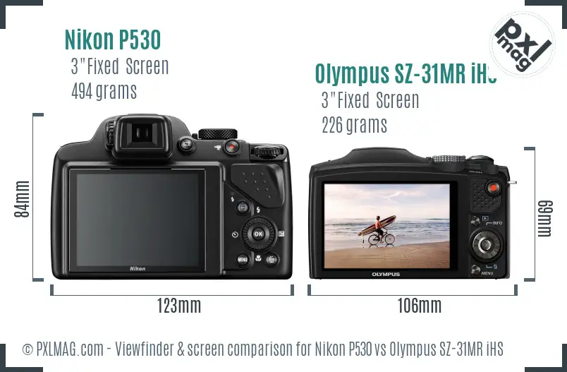 Nikon P530 vs Olympus SZ-31MR iHS Screen and Viewfinder comparison Nikon P530 vs Olympus SZ-31MR iHS Screen and Viewfinder comparison
