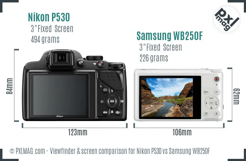 Nikon P530 vs Samsung WB250F Screen and Viewfinder comparison Nikon P530 vs Samsung WB250F Screen and Viewfinder comparison