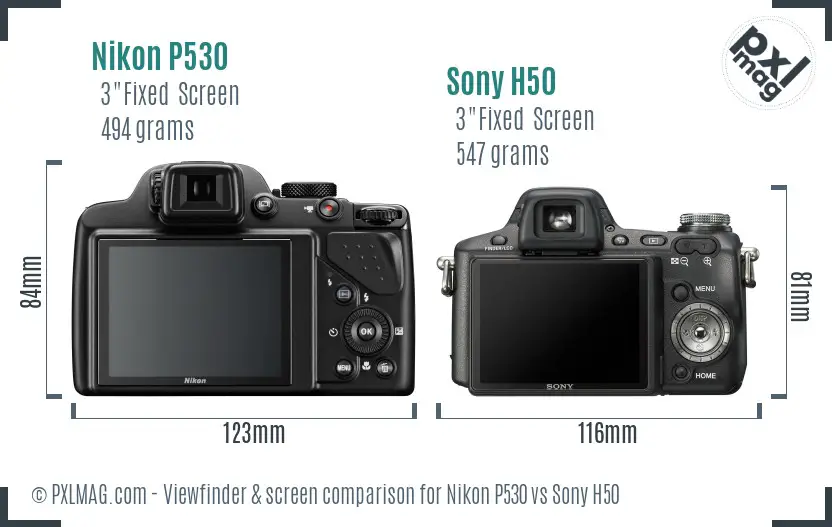 Nikon P530 vs Sony H50 Screen and Viewfinder comparison Nikon P530 vs Sony H50 Screen and Viewfinder comparison