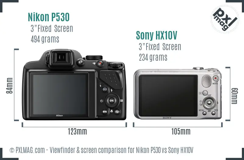 Nikon P530 vs Sony HX10V Screen and Viewfinder comparison Nikon P530 vs Sony HX10V Screen and Viewfinder comparison