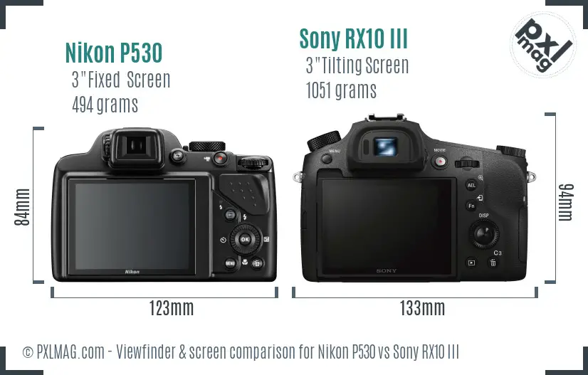 Nikon P530 vs Sony RX10 III Screen and Viewfinder comparison Nikon P530 vs Sony RX10 III Screen and Viewfinder comparison