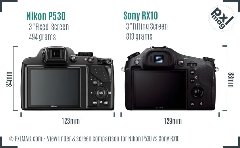 Nikon P530 vs Sony RX10 Screen and Viewfinder comparison Nikon P530 vs Sony RX10 Screen and Viewfinder comparison