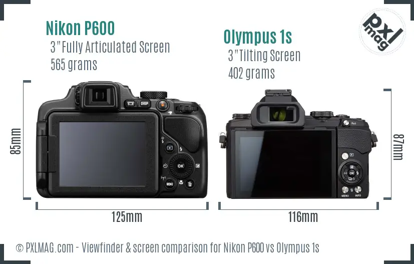Nikon P600 vs Olympus 1s Screen and Viewfinder comparison Nikon P600 vs Olympus 1s Screen and Viewfinder comparison