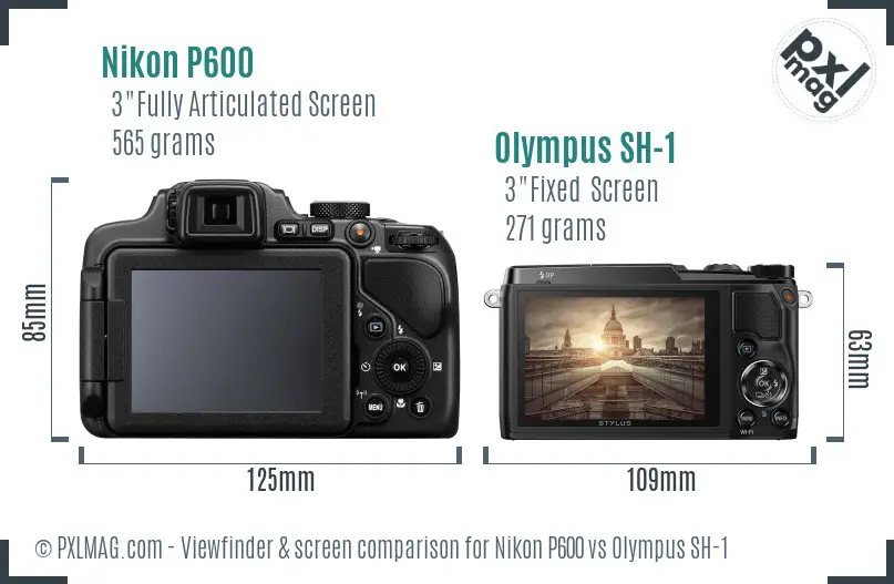 Nikon P600 vs Olympus SH-1 Screen and Viewfinder comparison Nikon P600 vs Olympus SH-1 Screen and Viewfinder comparison